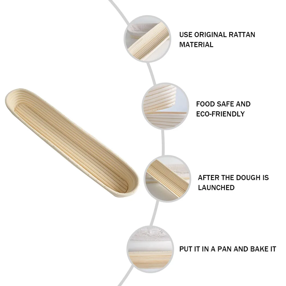 

1Pcs Bread Proofing Basket Natural Vine Handmade Dough Fermentation Basket Baking Tool for Artisan Bread Home Bakers