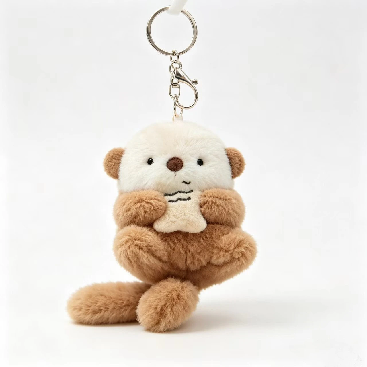 Cute Sea Otter Plush Keychain Fluffy Animal Bag Pendant view 6