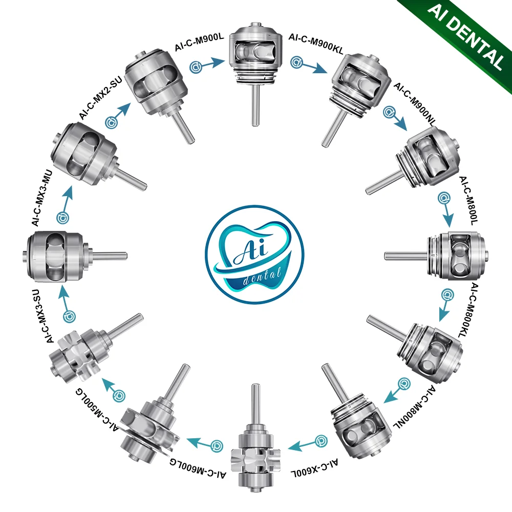 Dental High Speed Cartridges Accessories Compatible with Original Ceramic Rotor Bearings for Air Turbine Handpiece