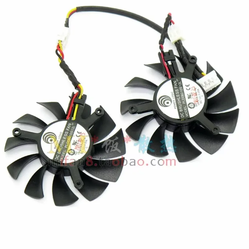 Power Logic PLD06010S12L DC 12V 0.20A Dia. 55mm C.T.C 39mm 2-Fan Server Frameless Cooling  Fan