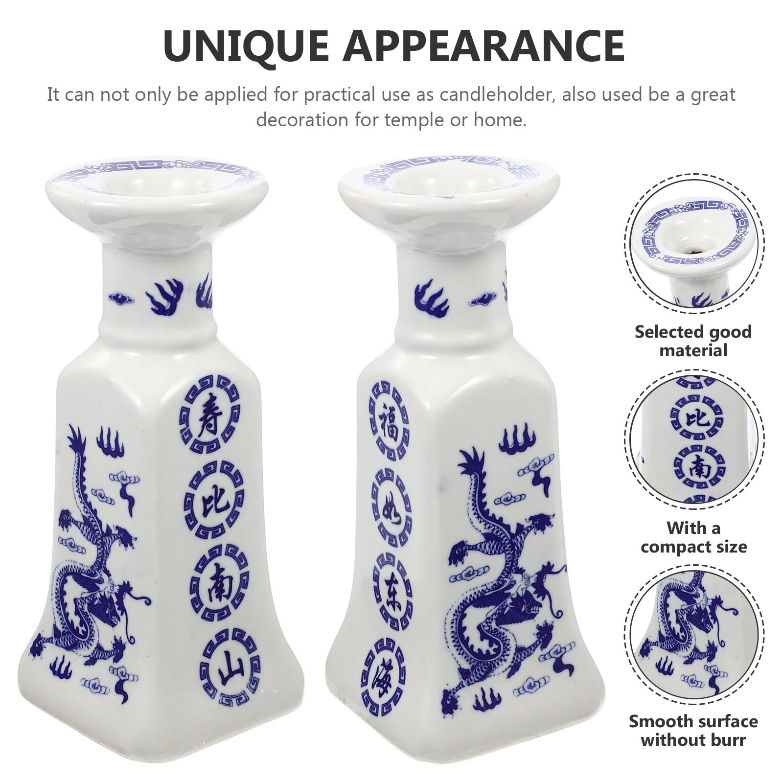 

2Pcs Handcrafted Ceramic Holders Fine Workmanship Retro Decorative Stand for Living Room Bedroom Shrine Display