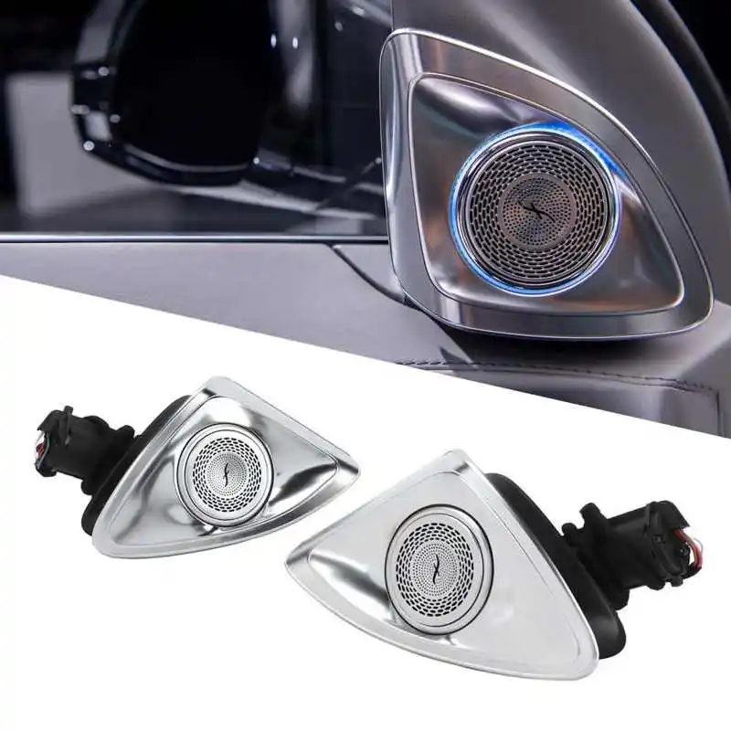 1 Pair 64 Color 4D LED Rotating Tweeter Speaker With LED Ambient Lighting Replacement for Mercedes‑Benz S‑Class W223 2021+