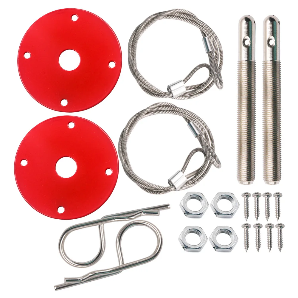 Universal Hood Lock Car Racing Hood Pin Lock Stainless Steel Quick Release Bonnet Lock Clip Kit Accessories
