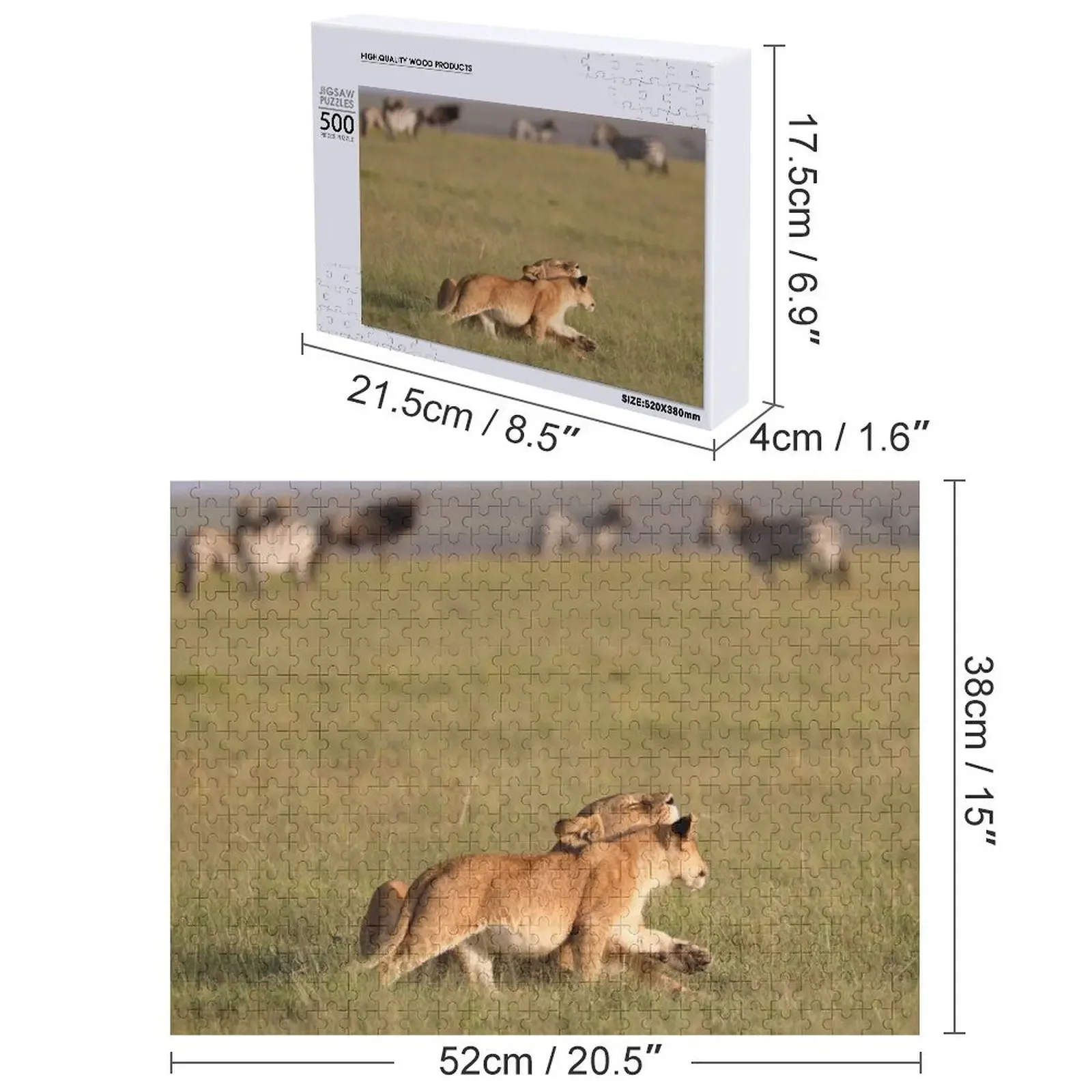 小さなライオン愛のジグソーパズル 子供向けにカスタマイズされたカスタム木製名前カスタマイズされたおもちゃ子供向けパズル