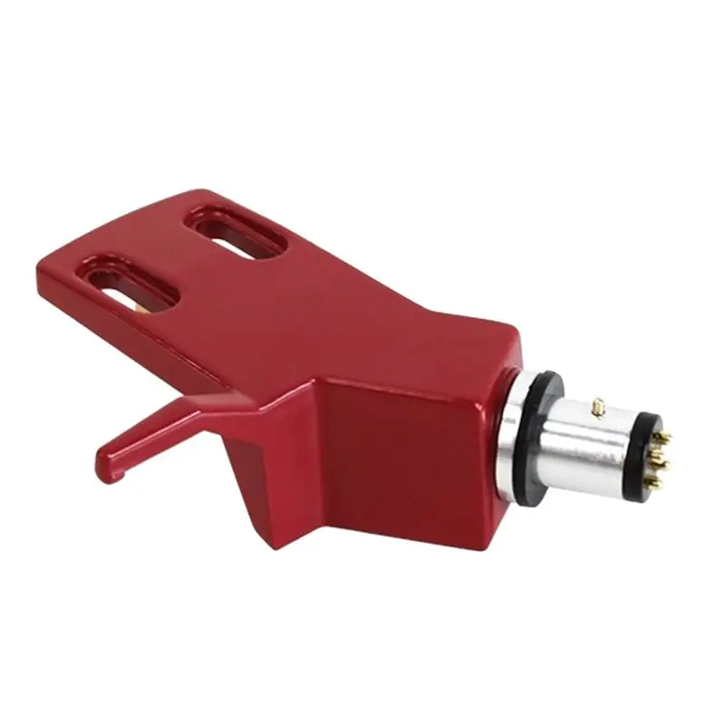 & Top Turntable Headshell Aluminium Alloy Headshell Record Turntable Needle Replacement Phono Stylus Cartridges Rack Red