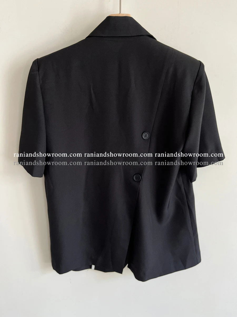 2 cores verão 2025 fino casual voltar split blazers feminino jaqueta preta e casacos solto blazer feminino (e5637