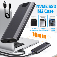 NVME SSD M2 Case NVME/SATA Dual Protocol M.2 to USB Type C 3.1 10gbps SSD Adapter for NVME PCIE NGFF SATA hard drive enclosure