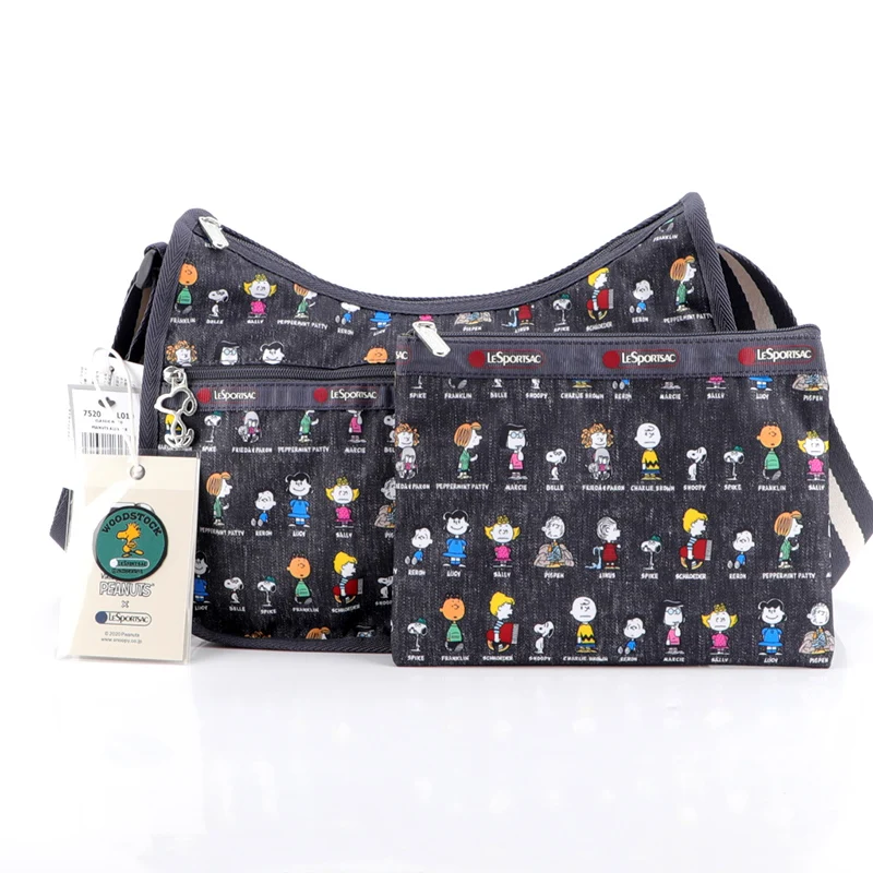 Lesportsacs 7520 Shoulder Bag 30*23*13cm Girl\'s Cartoon Snoopy Peter Rabbit Mickey Mouse Printed Diagonal Cross Handbag