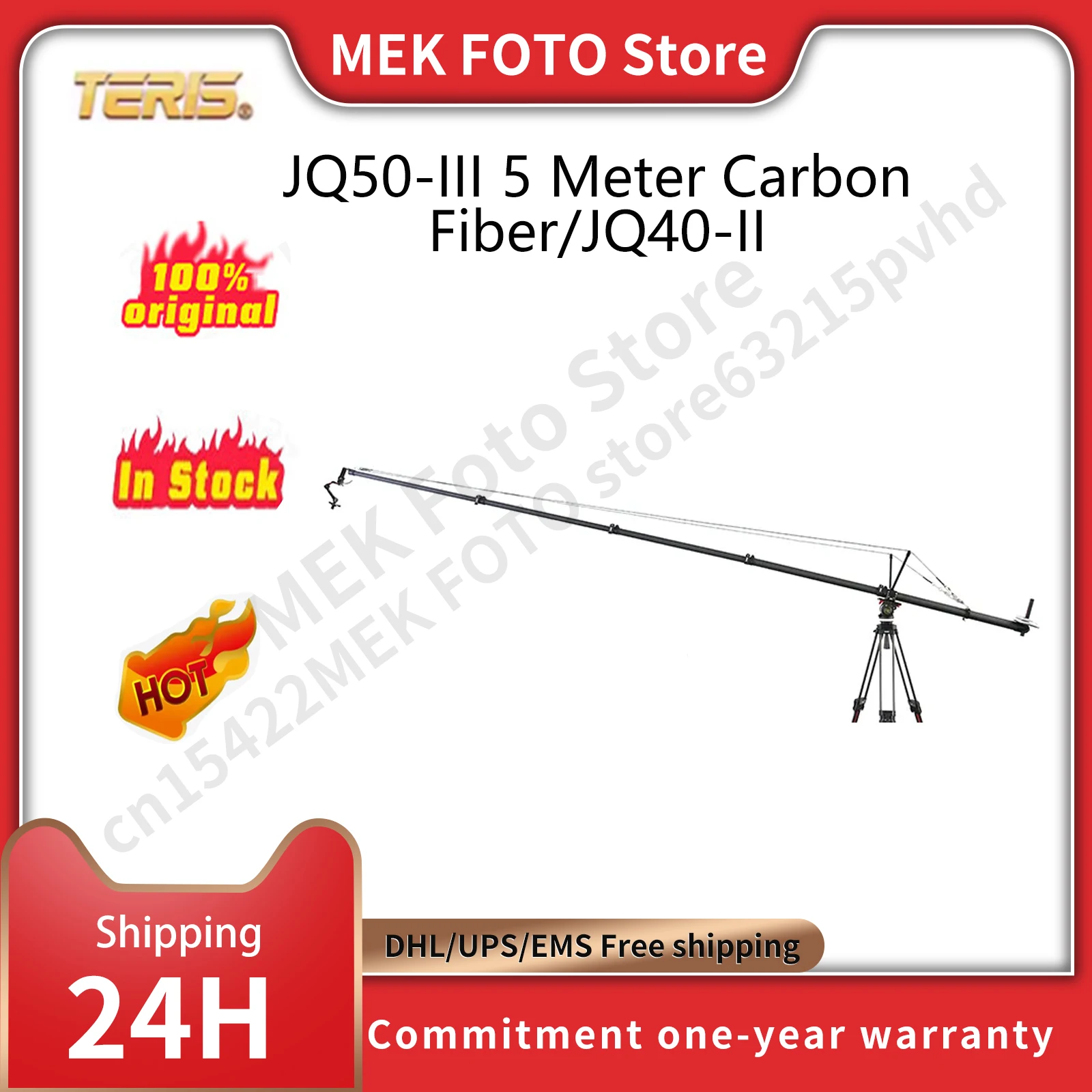 TERIS JQ50-III 5 أمتار من ألياف الكربون كاميرا فيديو DSLR صغيرة احترافية ذراع رافعة الجيب