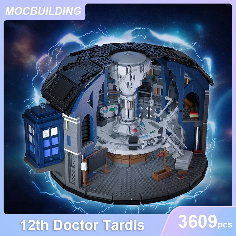 MOC Building Blocks 12th Doctor Tardis Architecture Display Model DIY Assemble Bricks Collection Display Xmas Toys Gifts 3609PCS