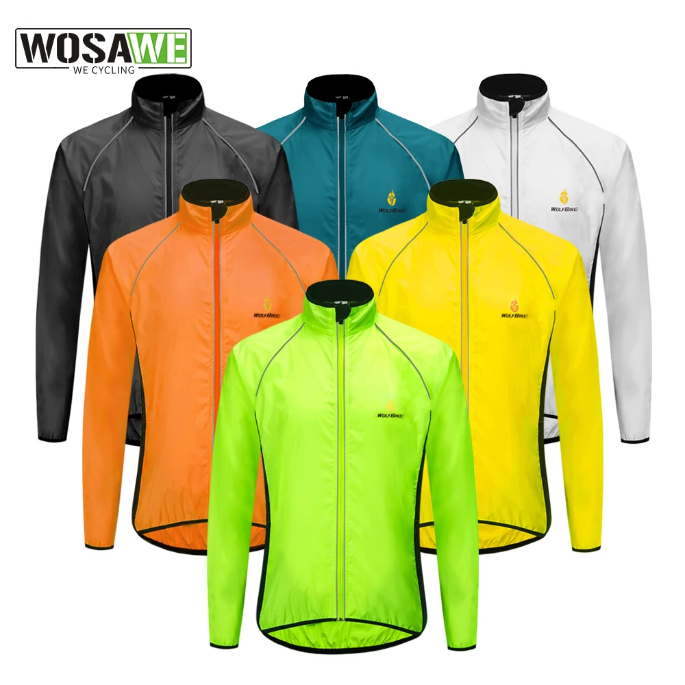 WOSAWE Men Cycling Jacket Windbreaker Waterproof Windproof Bicycle Clothing Reflective Motorcycle Mountain Road Bike MTB Jacket