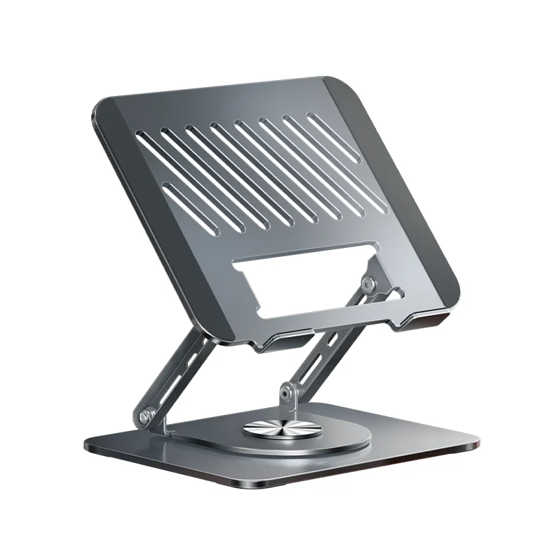 L97-B Folding 360 Adjustable Notebook Holder Foldable Metal Belt Notebook Rotating Base