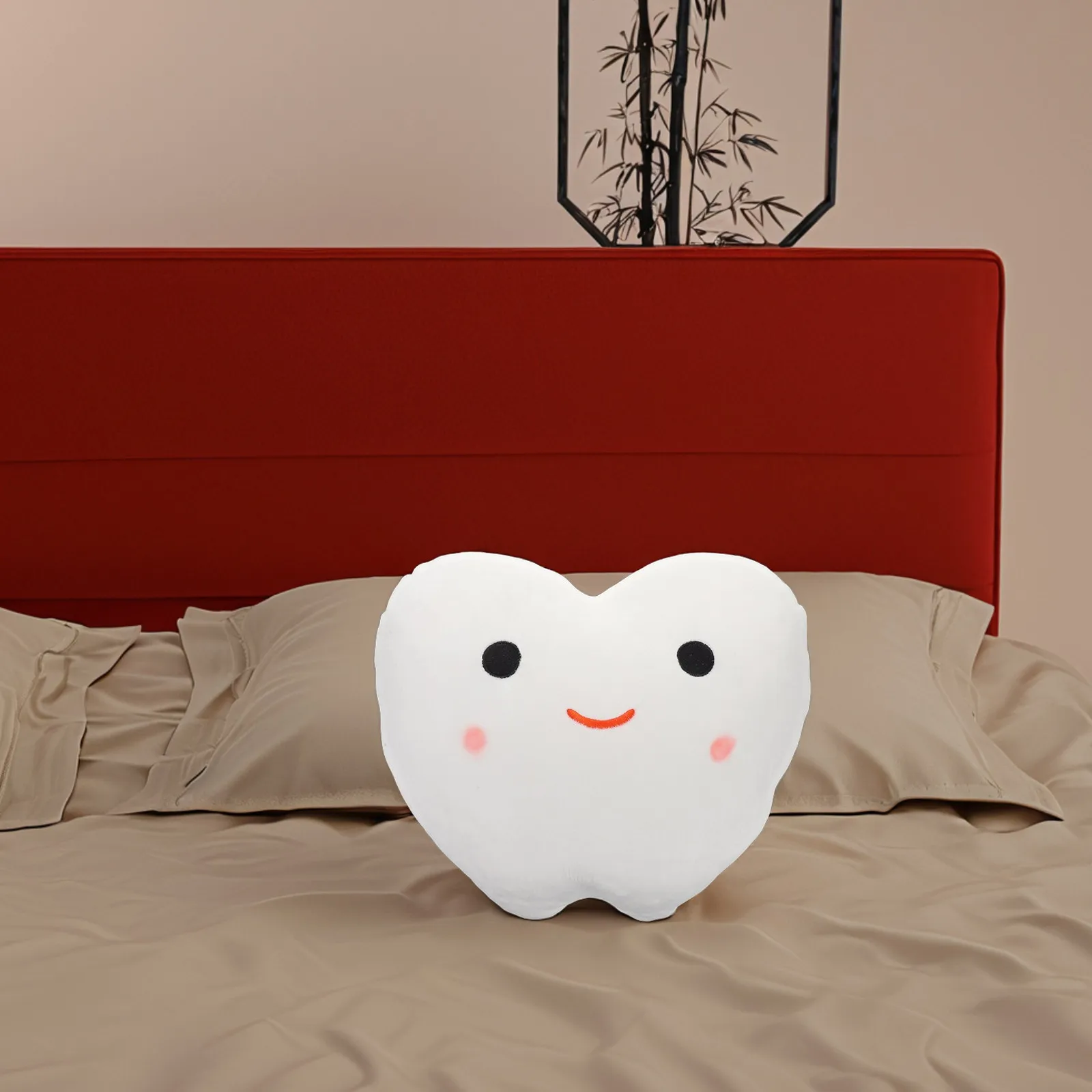 

Tooth Pillow Soft Stuffed Cushion for Bed Office Leg Waist Support Cute Dental Bedroom Decoration Reminder to Brush
