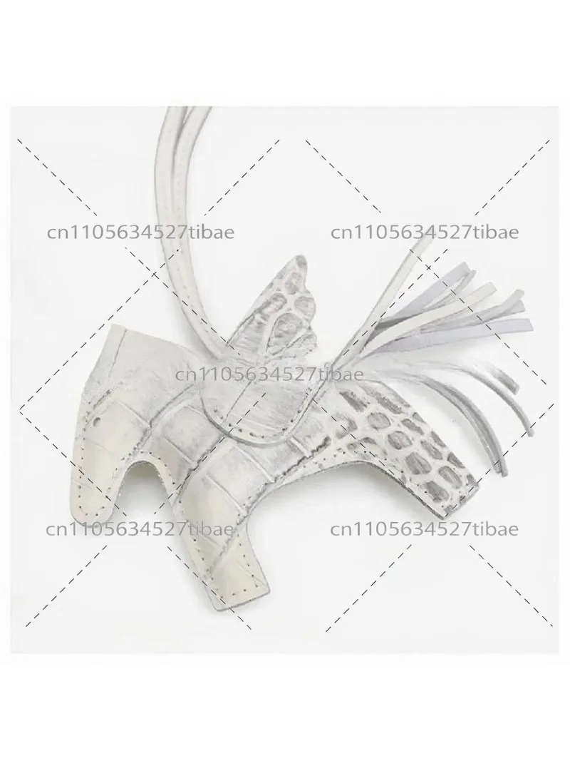 Crocodile Pattern Horse Keychain Pendant PU Leather Bag Charm Handbag Accessories for Women