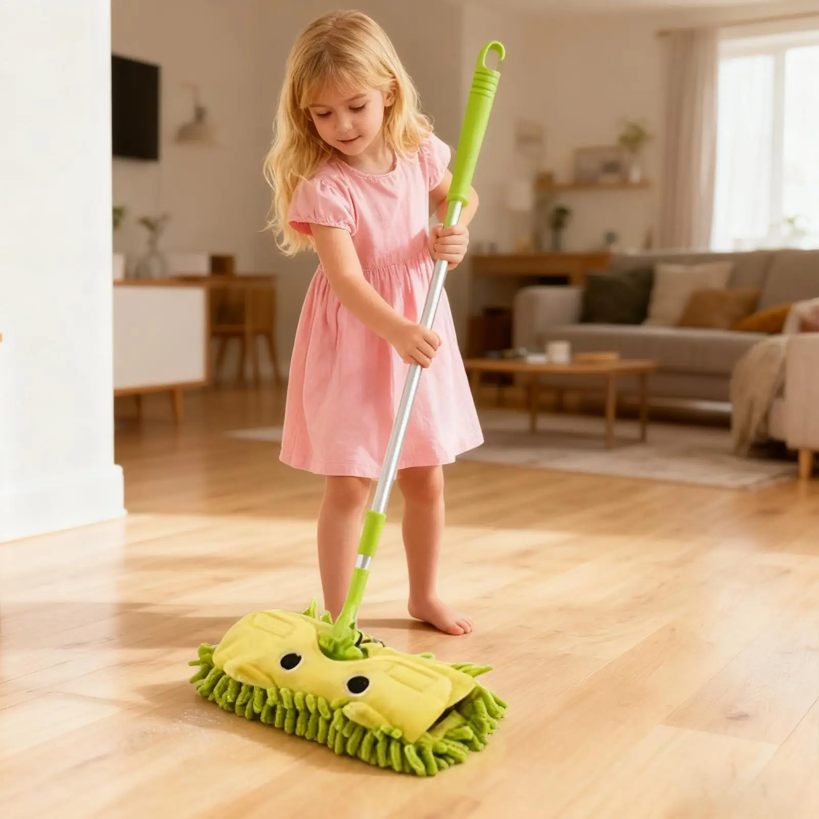 Crianças mop destacável telescópico rotativo engraçado crianças role play mop limpador brinquedo para meninos meninas limpeza da primeira infância