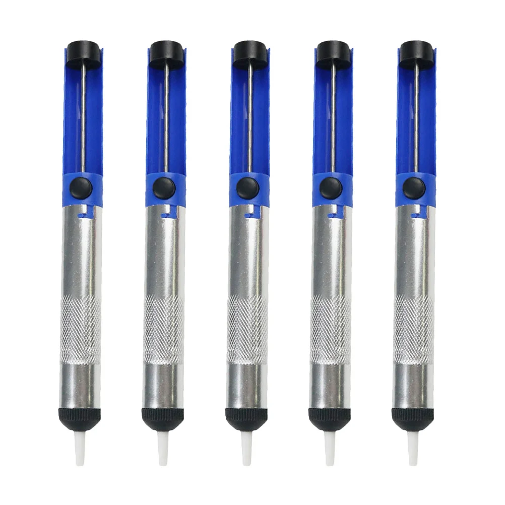 

5Pcs Solder Sucker Aluminum Alloy Desoldering Pump High Efficiency Tin Extractor Pen Hand Welding Tool Strong Suction Solder