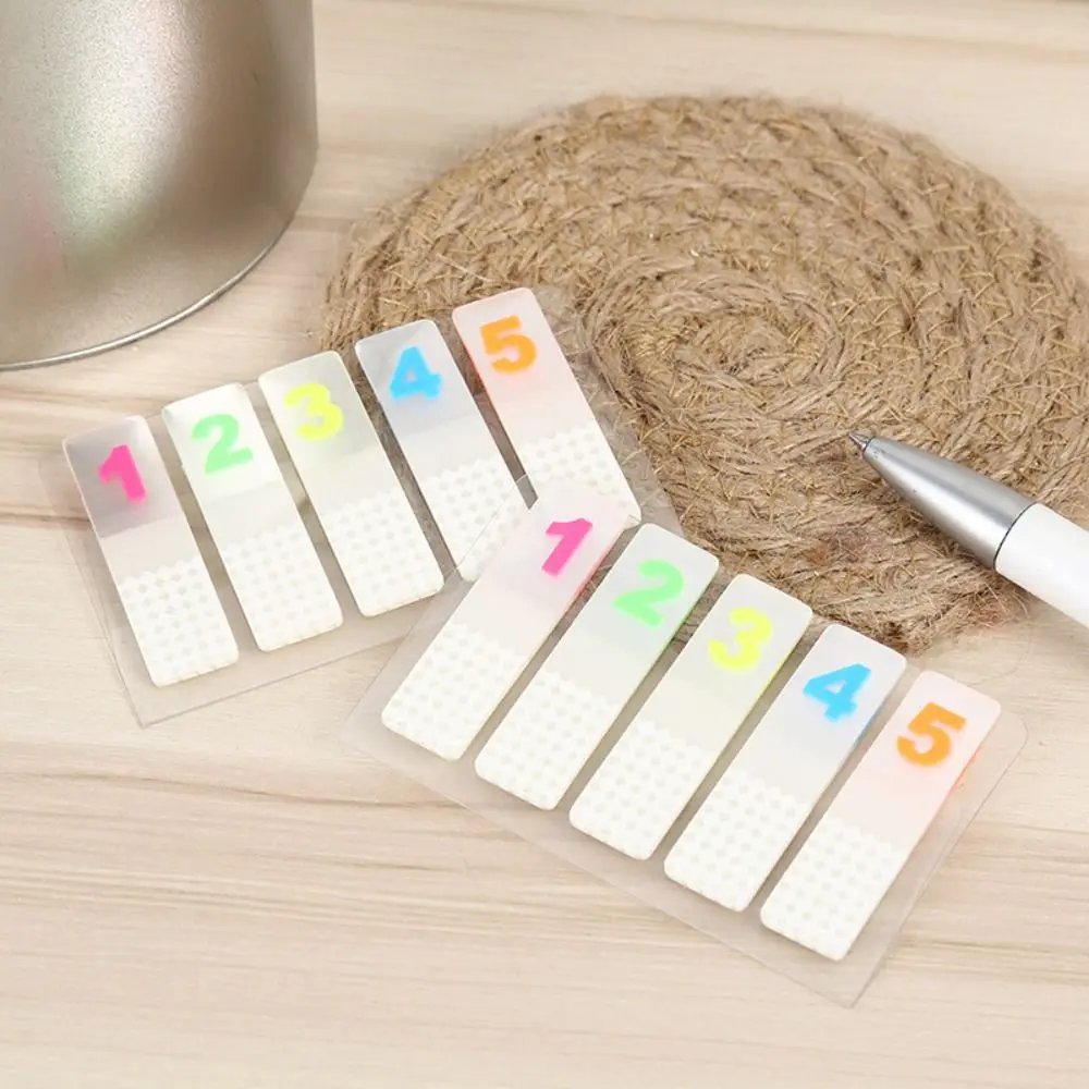 100 Sheets PET Sticky Notes waterproof Writable Classification Instructions Label With Numeric Letters Index Tabs