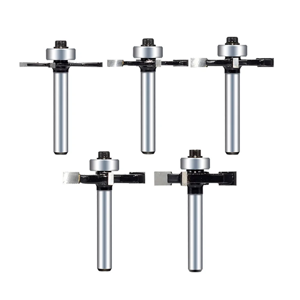 

1pc 6.35mm Shank T-Sloting Slot Router Bit Four Blades Milling Cutter T Type Slotting Cutter For Wood Face Mill Woodworking Tool
