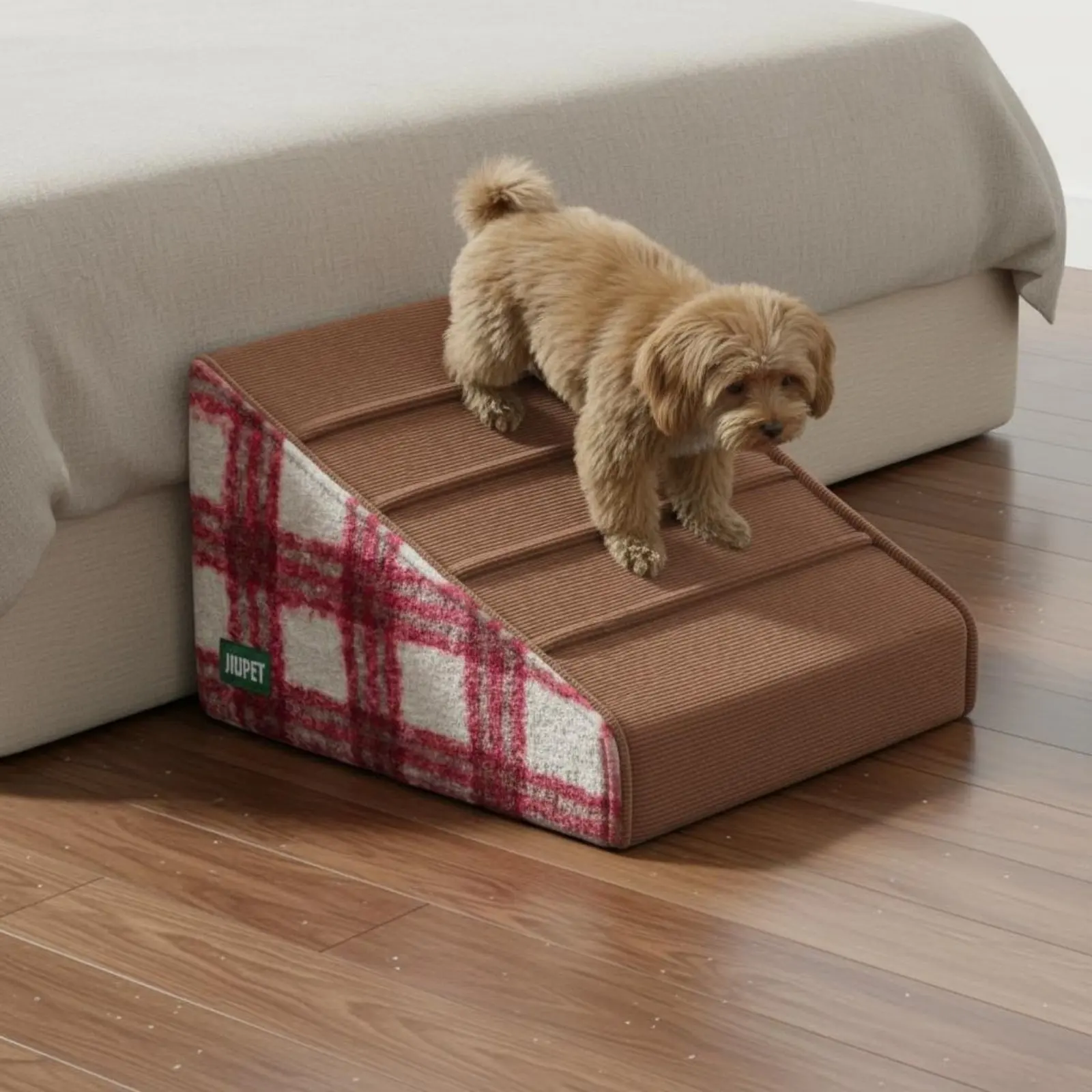 Dog Stairs Non-Slip Bottom High Bed Dog Stairs Pet Ramp Gentle Incline Cat Climbing Ramp Paw-Protective for Felines, Couch