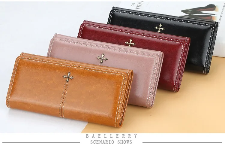 Baellerry Neue Damen-Langbörse mit Namengravur, Kartenclip, Hoher Kapazität, Fotohalter, Luxusmarken-Geldbörse für Mädchen – Detail 12