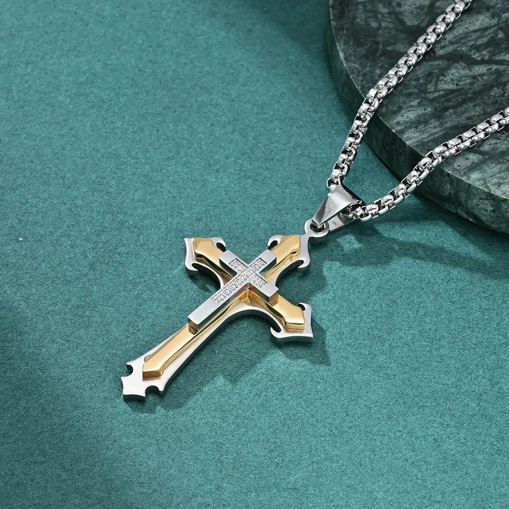 Novo design cruz colar masculi - Men'S Fashion Necklaces avaliação e preço