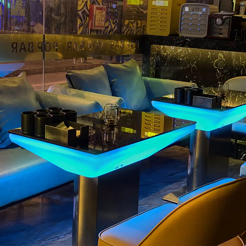 

Standing Plastic Reception Bar Tables Glow Nightclub Partion Design Bar Dining Tables Light Mesa Pared Living Room Furniture