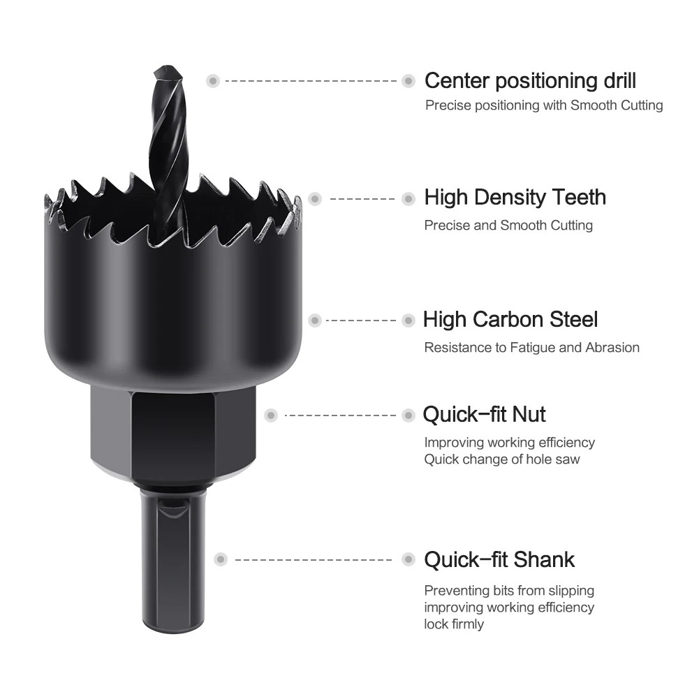 Imagem -04 - Hole Saw Kit de Broca Conjunto de Cortador para Madeira Macia Placa de Pvc Gesso Cartonado 19 a 127 mm Pcs Pcs 13 Pcs