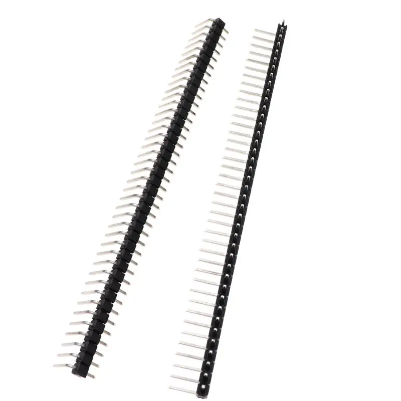 10 Pz/lotto 2.54mm 1*40p 90 gradi ad angolo Retto Singola Fila Maschio R/A 40 Pin Header Positivo PCB Board Connettore Pinheader