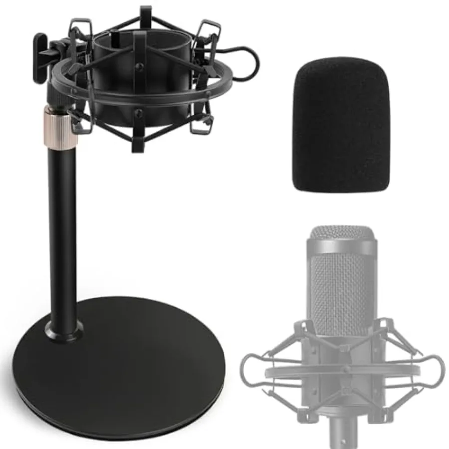 

Подставка для микрофона Audio Technica AT2020 с противоударным креплением из пенопласта для ветрового стекла AT2020 Подставка для микрофона с поп-фильтром Амортизирующее крепление для аудио