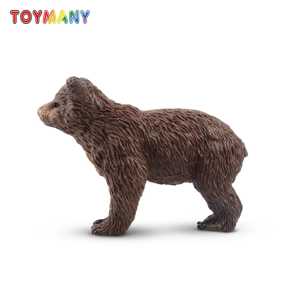 

Toymany Simulation Brown Bear Cub Wildlife Animal Model Toy Mini Figures Dolls Action Figurines Toys Children Gift Cake Decora