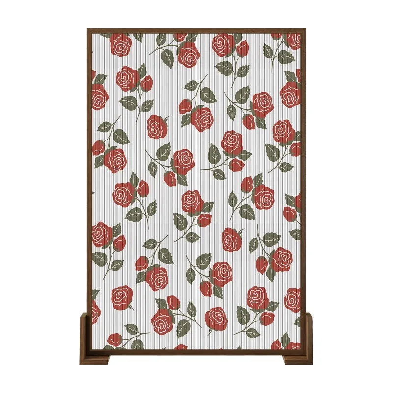 Pattern glass screen partition living room mobile entrance door bedroom bathroom baffle solid wood home seat screen