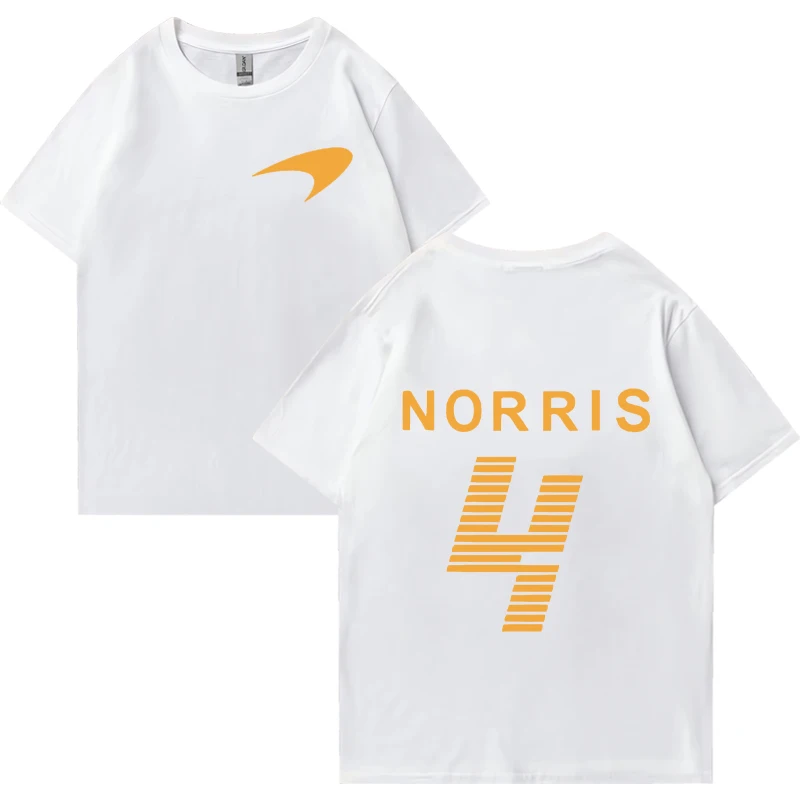 Hot Lando Norris Racing Driver Double Sided Print Sweatshirt Men Women plus size tops 100% Cotton short sleeve Hip Hop Tee shirt - Image 2