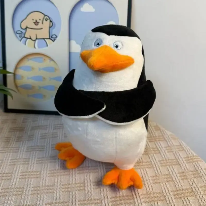 جديد أنيق ومرح البطريق بلوشي مع التعبيرات التجريدية ألعاب من نسيج مخملي لطيف دمية عيد الميلاد الفتيات هدية مجردة الحاضر #4