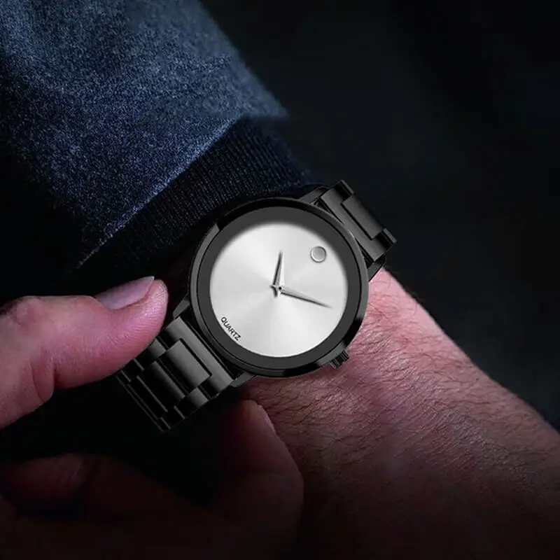 

HUMPBUCK Минималистичные мужские часы из нержавеющей стали, японские кварцевые наручные часы для мужчин, простые циферблаты без цифр