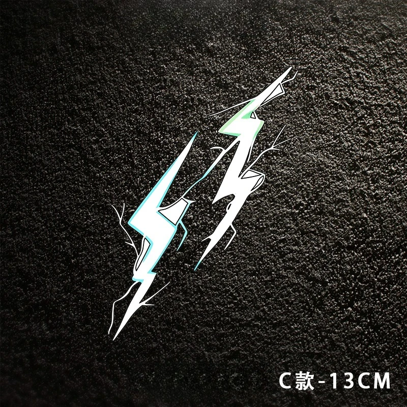 1SET Lightning Bolt Graphic Waterproof Self-adhesive Vinyl Sticker for Car Motorcycle Bike Helmet Laptop Decor