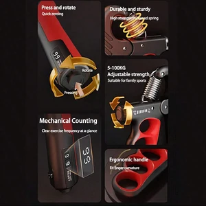 5-100 كجم قبضة قوة الصالة الرياضية نبض موسع قابل للتعديل تقوية اليد استعادة العضلات اللياقة البدنية تمرين قوة اليد أفضل 8 أجهزة تمارين يدوية مبيعا - رقم 1