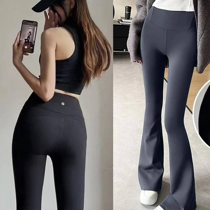 Women Flare Pants Slim High Waist Solid Sexy Shark Flare Pants Fashion Casual Streetwear Elastic Butt Lift Skinny Yoga Leggings