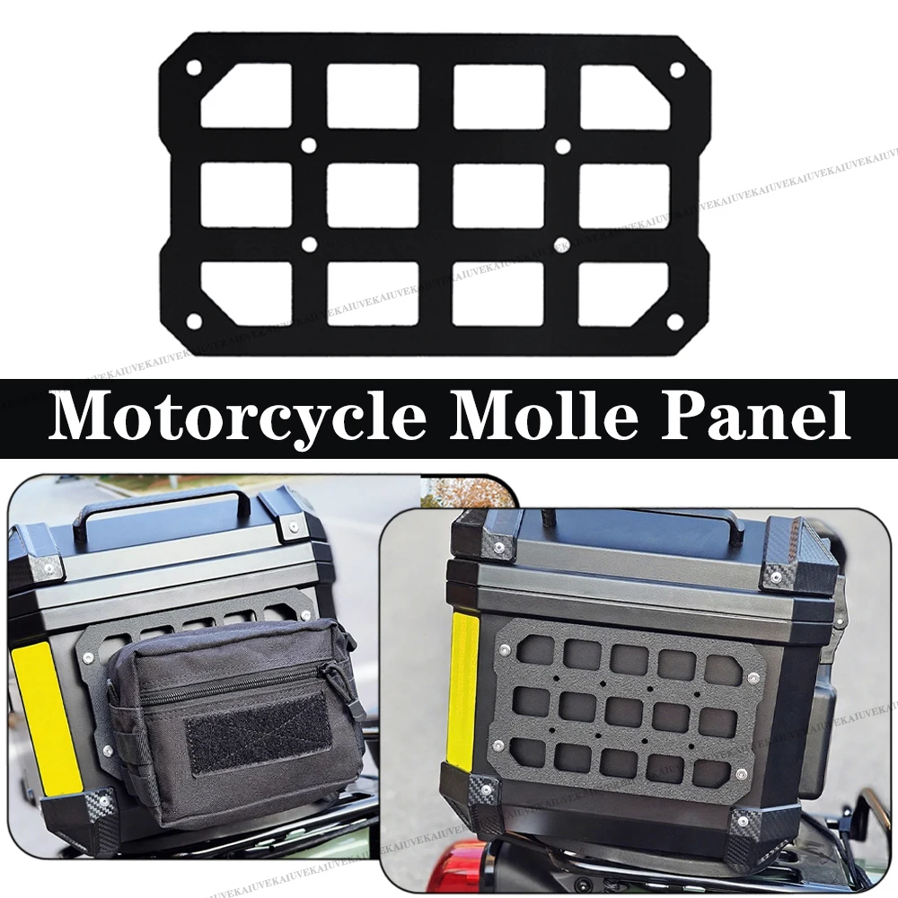 1PCS Motorcycle Top Case Molle Panel aluminum alloy Tactical Storage Box Universal Side Box Modular Organizer Quick-Mounting