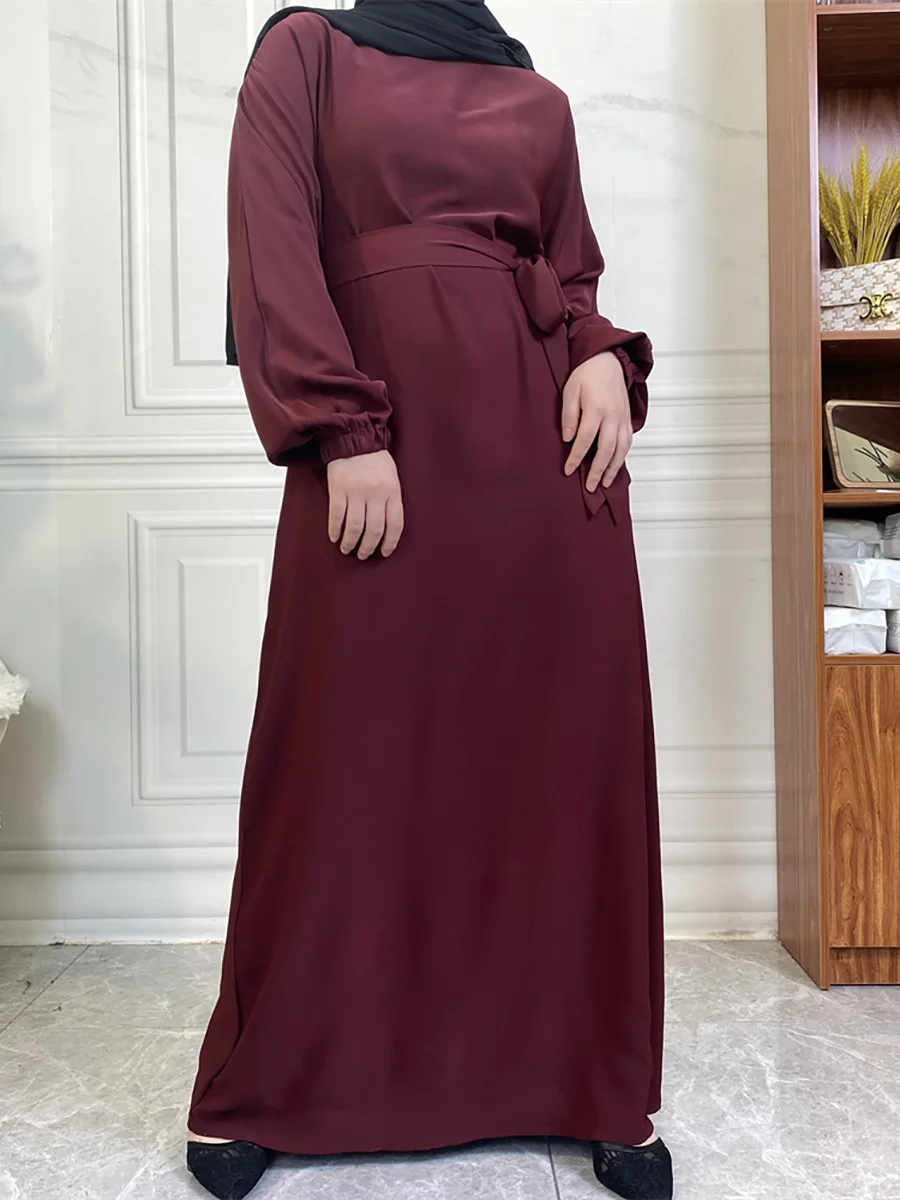 حار سيلي أسلوب بسيط فساتين مغربية قفطان تركيا بلون الخليج عبايات المرأة الإسلامية فستان طويل مسلم السعودية رداء رمضان 90