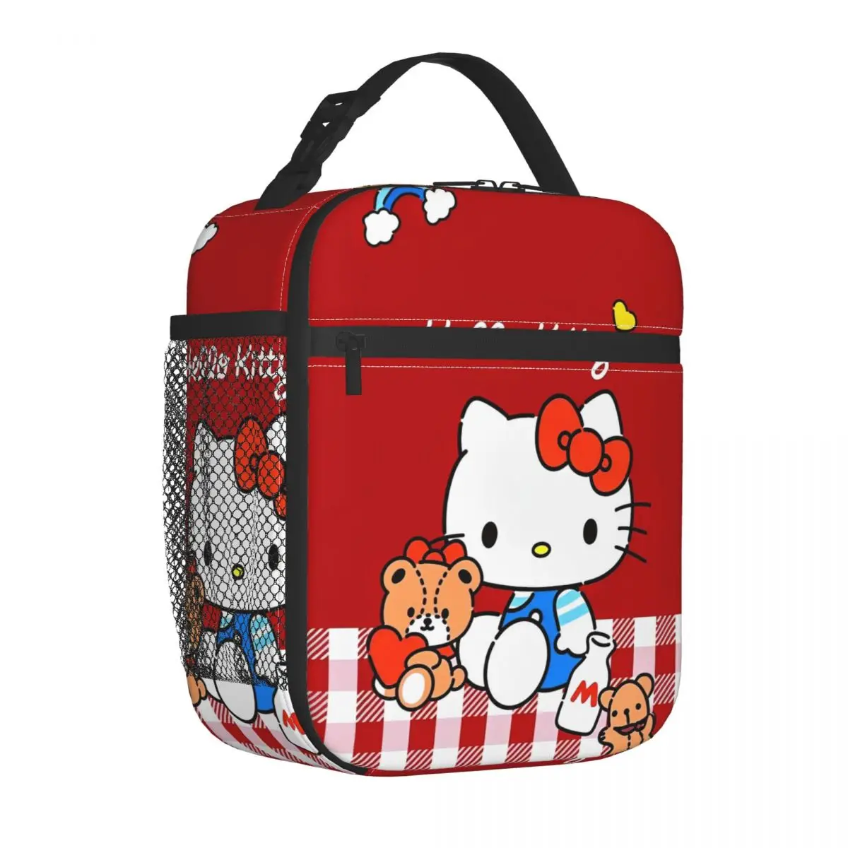 Cartoon Cute Hello Kitty Insulated Lunch Bag Cooler Bag Reusable HelloKitty Leakproof Tote Lunch Box for Men Women School Picnic