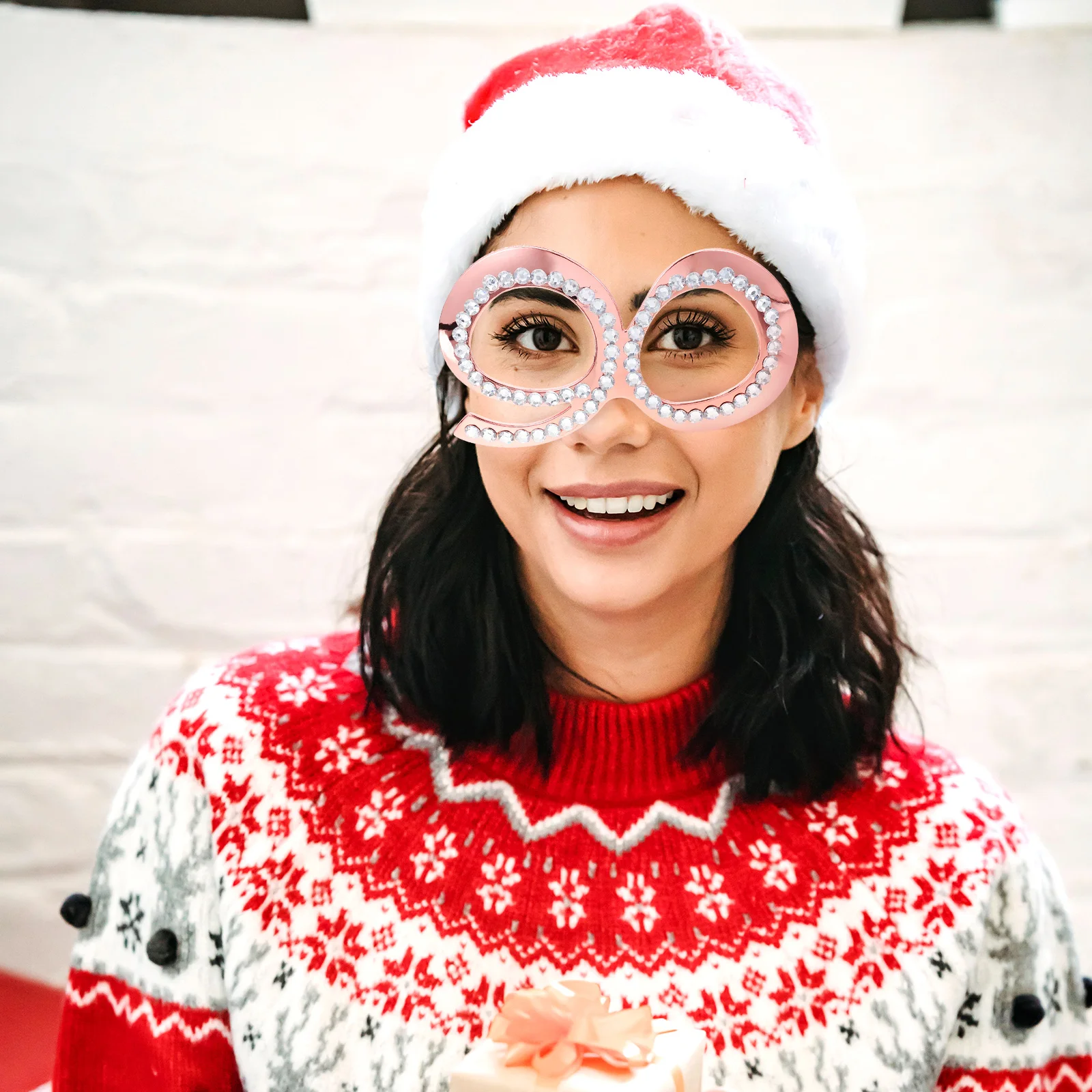 

Numeric Birthday Party Glasses Novelty Eyewear Photo Props Shiny Rhinestone Lightweight Comfortable Frame for Adults Party