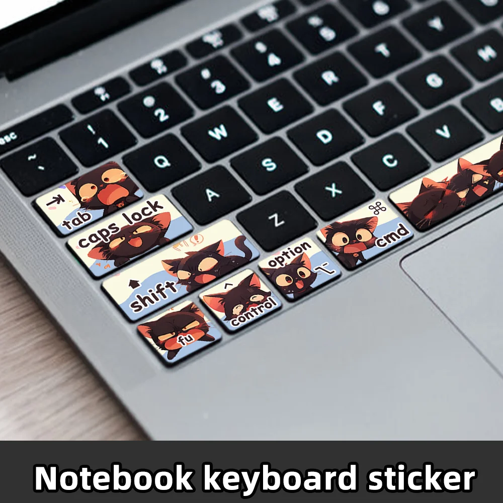 

Cartoon Cat Matte Keyboard Stickers Removable PVC Decals For MacBook Air Laptop Decor