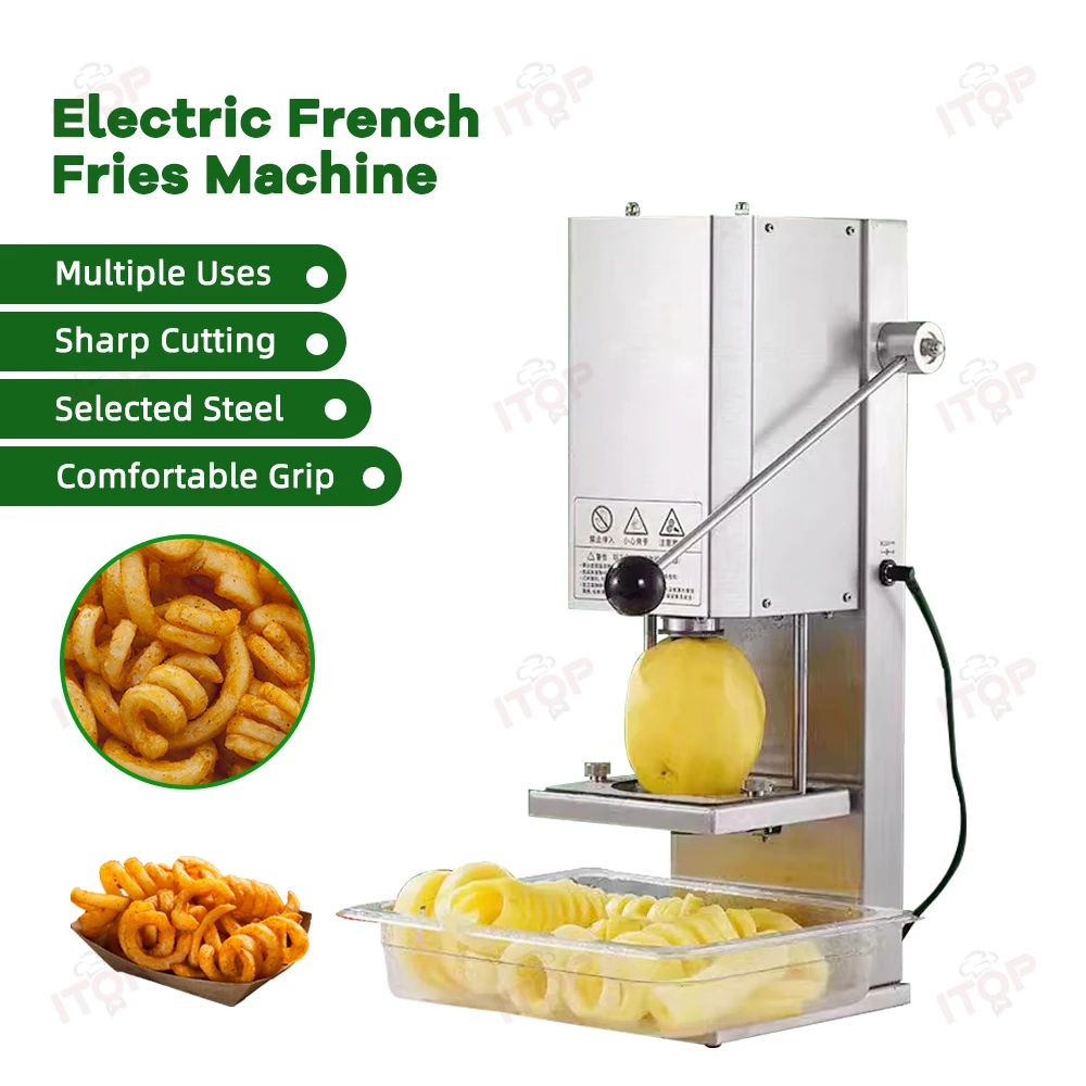 Restaurants Commercial 100 Kg/h 7 Mm/9 Mm Potato Slicer Spiral Potato Cutter Curly Fries Machine for Potato Chip Machine