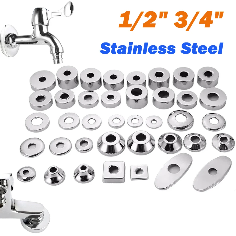 

Декоративная крышка смесителя 1/2 "3/4" из нержавеющей стали, соединитель водопроводной трубы, повышенная панель клапана, аксессуары для кухонного смесителя для душа