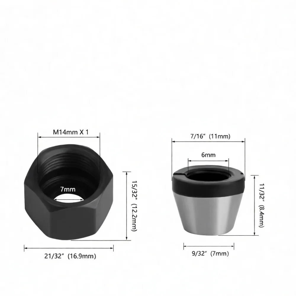 For LAVIE Trimmer Bit Collet Nut Set Milling Cutter Adapter Woodworking Tool Accessory Reliable Clamping Device