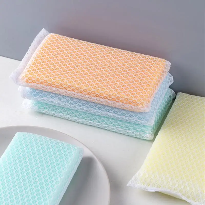 1/3/5PCS Sponge Wipe With Mesh Easy Foaming Kitchen Specific Household Kitchen Cleaning Sponge Kitchen Accessories