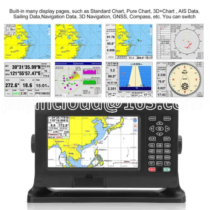 Imagem -04 - Marine Boat Gnss Chart Plotter Gps Bds Navigator Chaveamento Assist Chartplotter para C-map Max 8