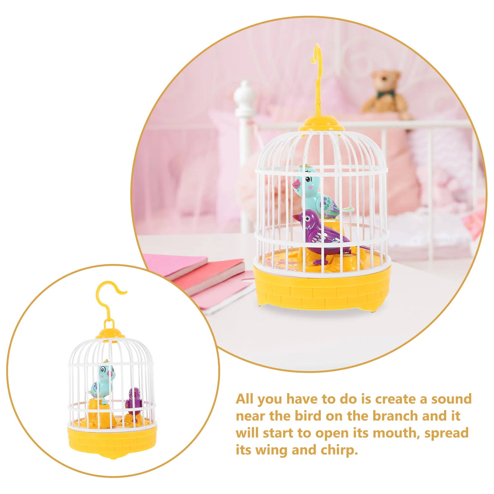 Voice Control Bird Kids Electric Toy Mini Cage Child Simulation Parrot Childrens Toys