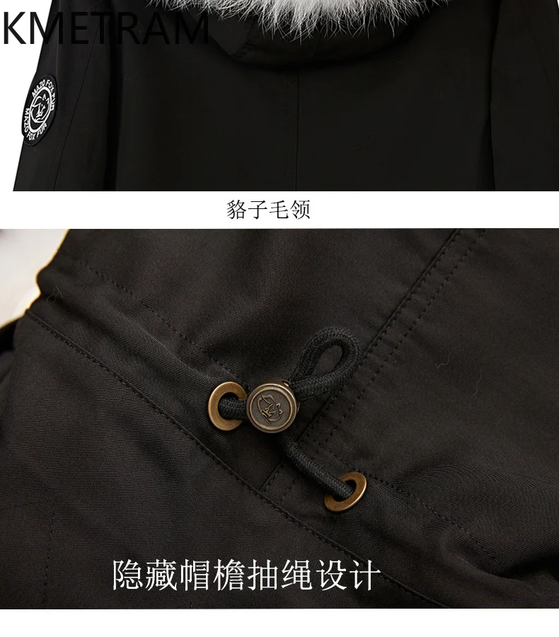 KMETRAM Natural Mink-lined Parka Removable Liner Woman Clothing Luxury Real Fur Jacket Raccoon Dog Fur Collar Winter Coats 2025
