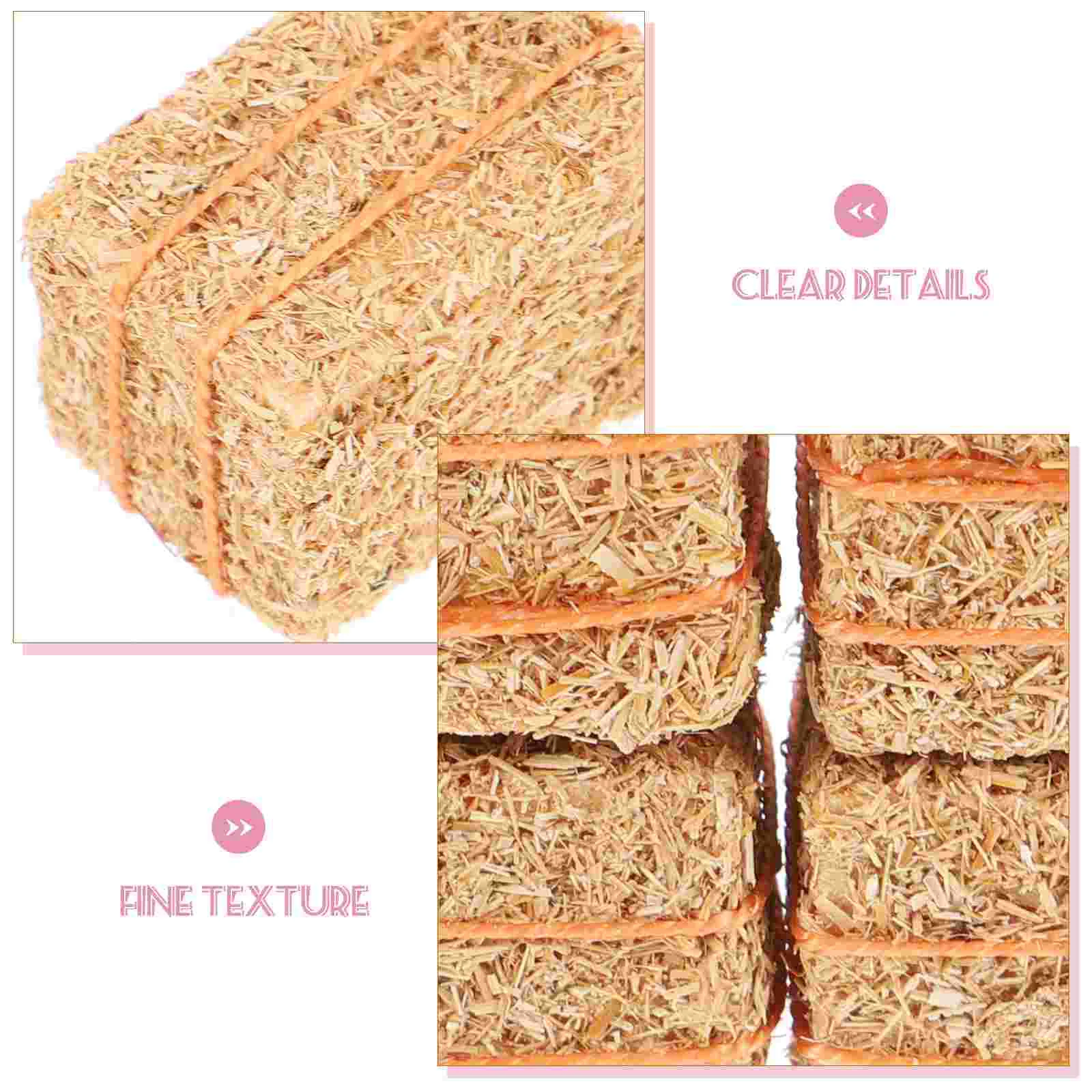 4 ชิ้นตกแต่งตุ๊กตา Haystack มินิตุ๊กตา Bales หญ้าของเล่น DIY อุปกรณ์เสริม